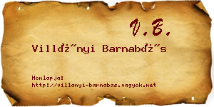 Villányi Barnabás névjegykártya