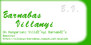 barnabas villanyi business card